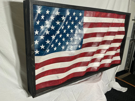 39x21” wooden American Flag